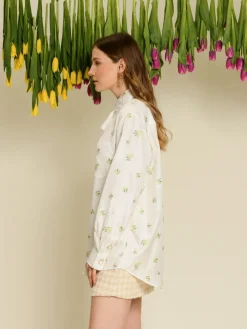 Clearance Ditsy Pick Shirt - Pearled Ivory Blouses