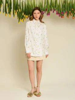 Clearance Ditsy Pick Shirt - Pearled Ivory Blouses