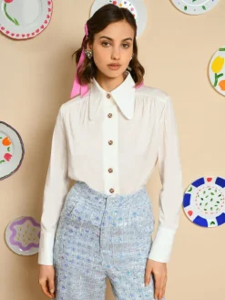 Store Flower Fields Blouse - Pearled Ivory Blouses