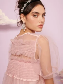 New Pointe Tulle Shirring Dress Mini
