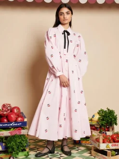 Online Punnet Embroidered Midi Dress Midi