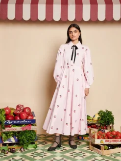 Online Punnet Embroidered Midi Dress Midi
