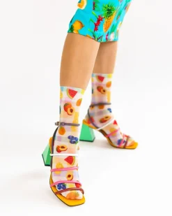 Flash Sale Gingham Fruits Ankle Sock Socks And Tights