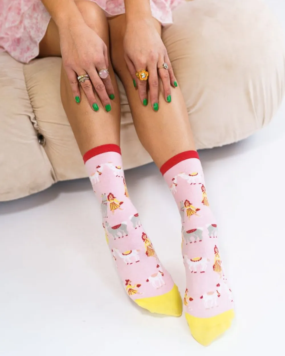 Fashion Girl With Llama Kawaii Sock Socks And Tights