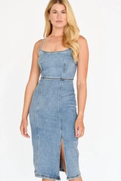 Flash Sale Giselle Denim Dress Midi