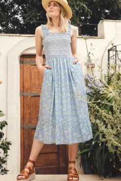 Best Ember Shirred Sundress Star Meadow Midi