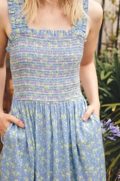 Best Ember Shirred Sundress Star Meadow Midi
