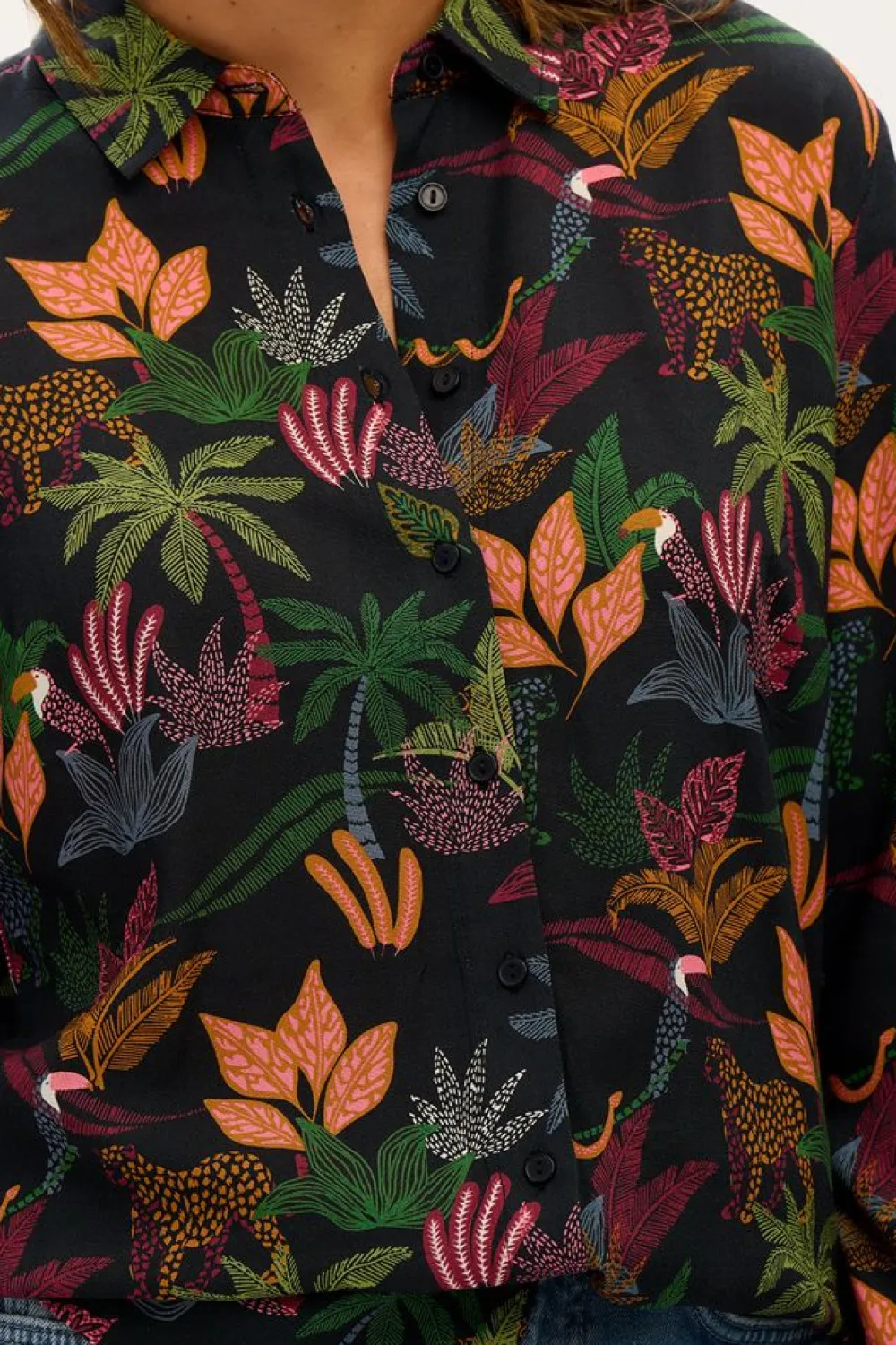 Clearance Joy Shirt Jungle Life Blouses