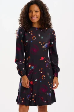 Hot Juliette Dress - Black, Colourful Universe Mini