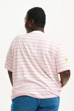 Store Kinsley Relaxed T-Shirt - Off-White/Pink, Fruit Embroidery T-Shirts