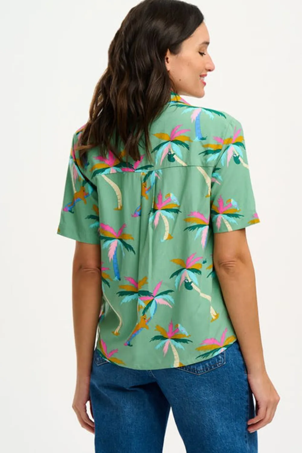 Best Santana Shirt - Green, Rainbow Palms Blouses