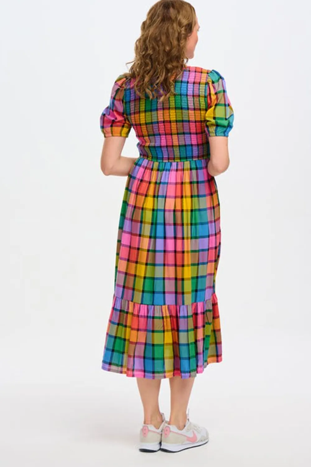 Discount Yolanda Midi Dress Rainbow Check Midi